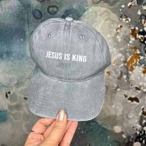 Jesus is King Dad Hat Light Grey NEW